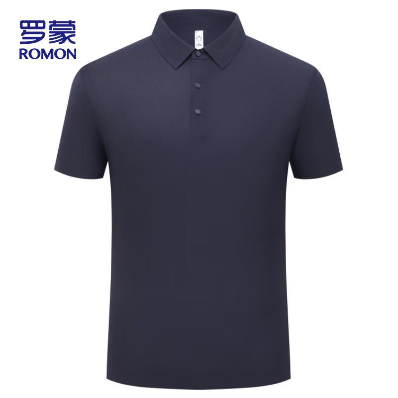 ROMON Men's Polo Neck Ice Silk Quick Dry Short Sleeve T-Shirt