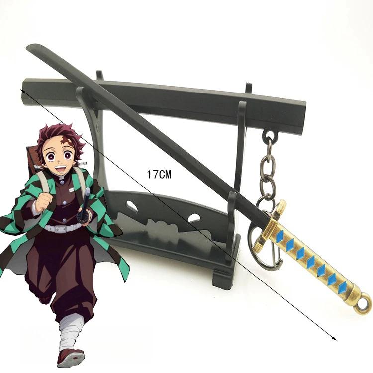 17cm Mini Demon Slayer Katana Anime Kimetsu No Yaiba Tanjirou Shinobu Sword Real Japanese Katana Metal Samurai Sabre Toy Gift