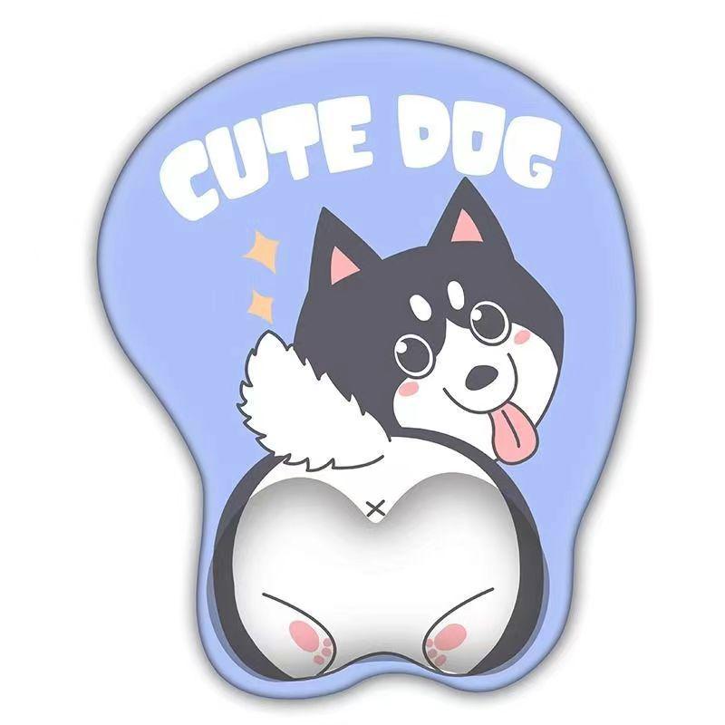 3D Cute Cartoon Silicone Wrist Rest Mouse Pad with Memory Foam