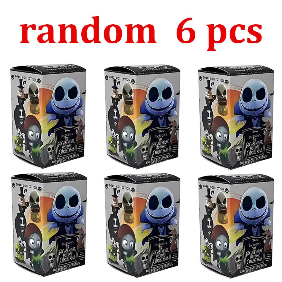 Vánoční Jack Skellington Dýňový král Nevěsta Q-verze Noční stín Slepá krabička Kostlivec Ručně vyráběný PVC model Trendy vánoční slepá krabička