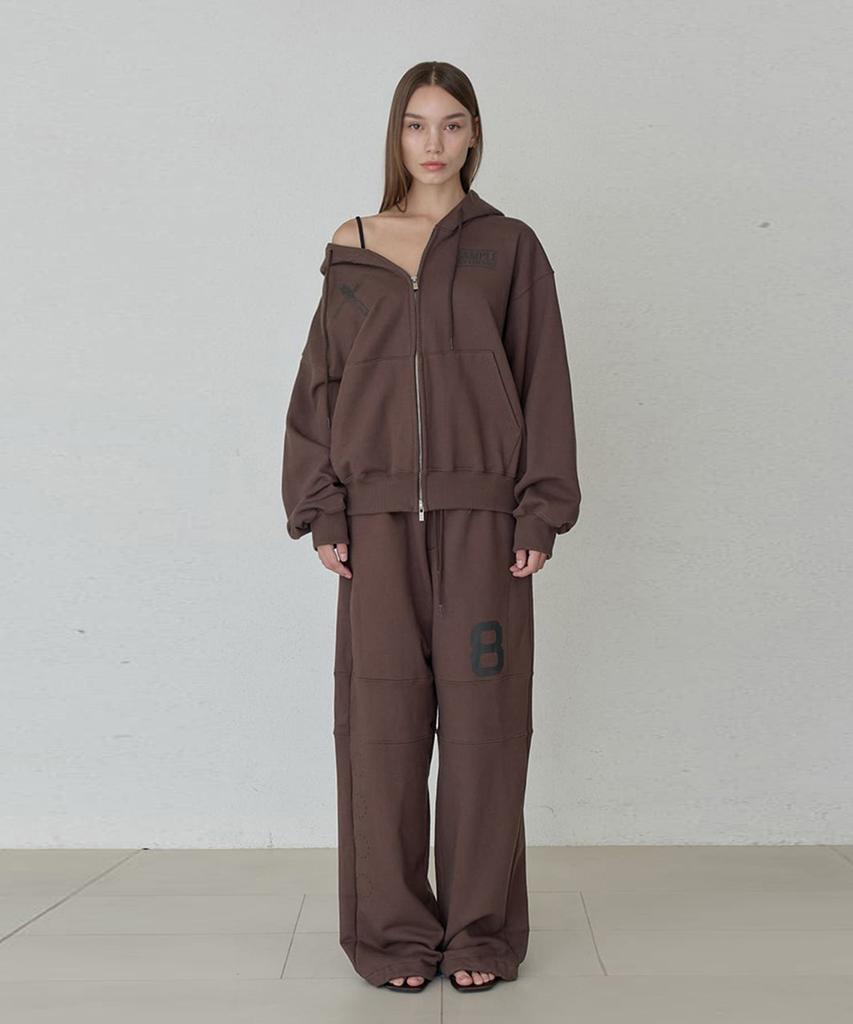 Odeseu Number Sweatpants - Brown