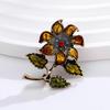 Vintage  Elegant Enamel Plants Flower Brooches For Women Clothing Coat Accessries Gifts