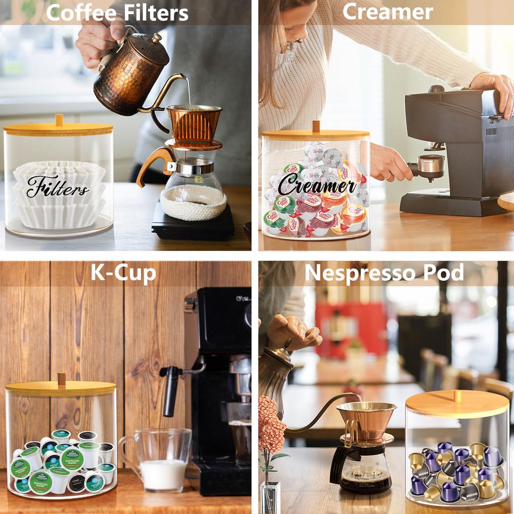 Transparent Coffee Capsule Box with Lid Dustproof Acrylic Storage Box Coffee Pod Holder Kitchen Organizer Capsules Accessories