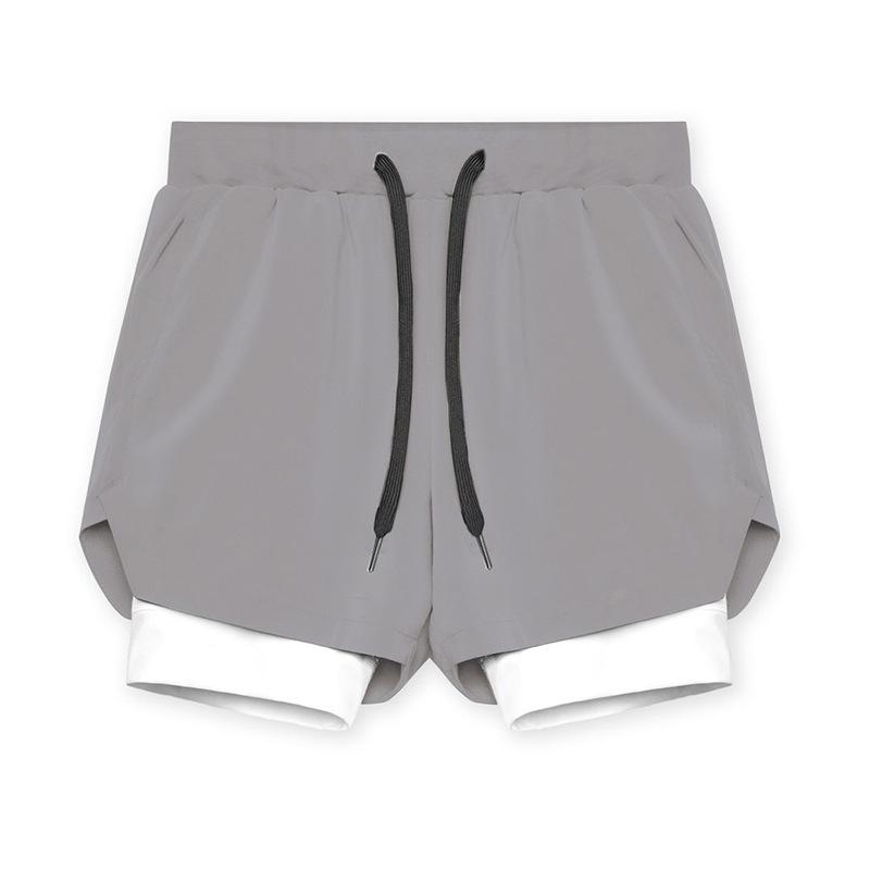 Crazy Muscle Men's Sports and Leisure Shorts Double Layered Marathon Basketball Fitness Quick Drying Shorts