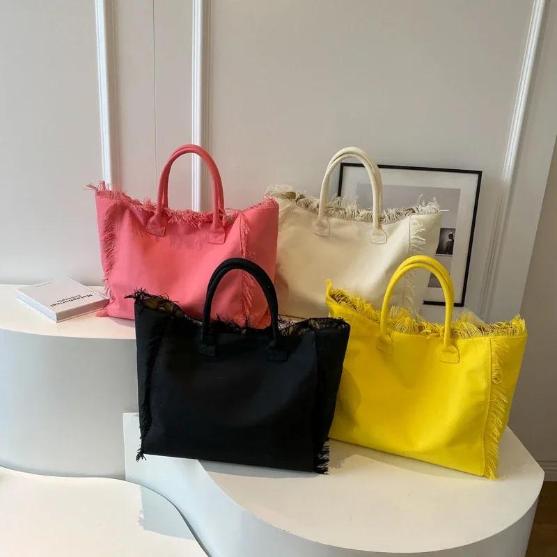 2026 Nuovo Sacchetto Delle Dne Moda Semplice Borsa A Spalla Di Alta Qualità Grande Capacità Tote Bag Tela Lettera HOT SA LE