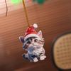 2D Flat Cat Christmas Hanging Hanging Animal Xmas Tree Ornaments  New Year Gift