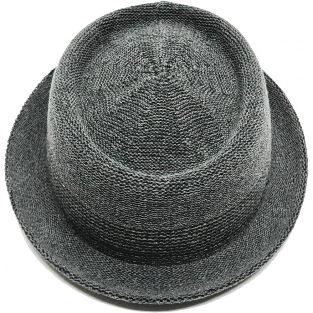 Ruben [Ruben] Black Cletion Bespoke Hat Knit Cotton Poly Thermo Hat Thermo Pork Pie Hat All Season Xl Gray