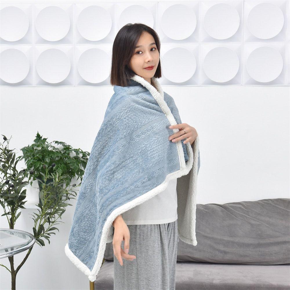 Warm Flannel Blanket Shawl Thicken Women Scarf Casual Warm Shawl  Bedroom
