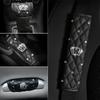 Crown Crystal Car Seat Belt Cover Rhinestones Leather Seat Belt Shoulder Pad Diamond Shifter Gear Cover Hand Brake Covers Sets