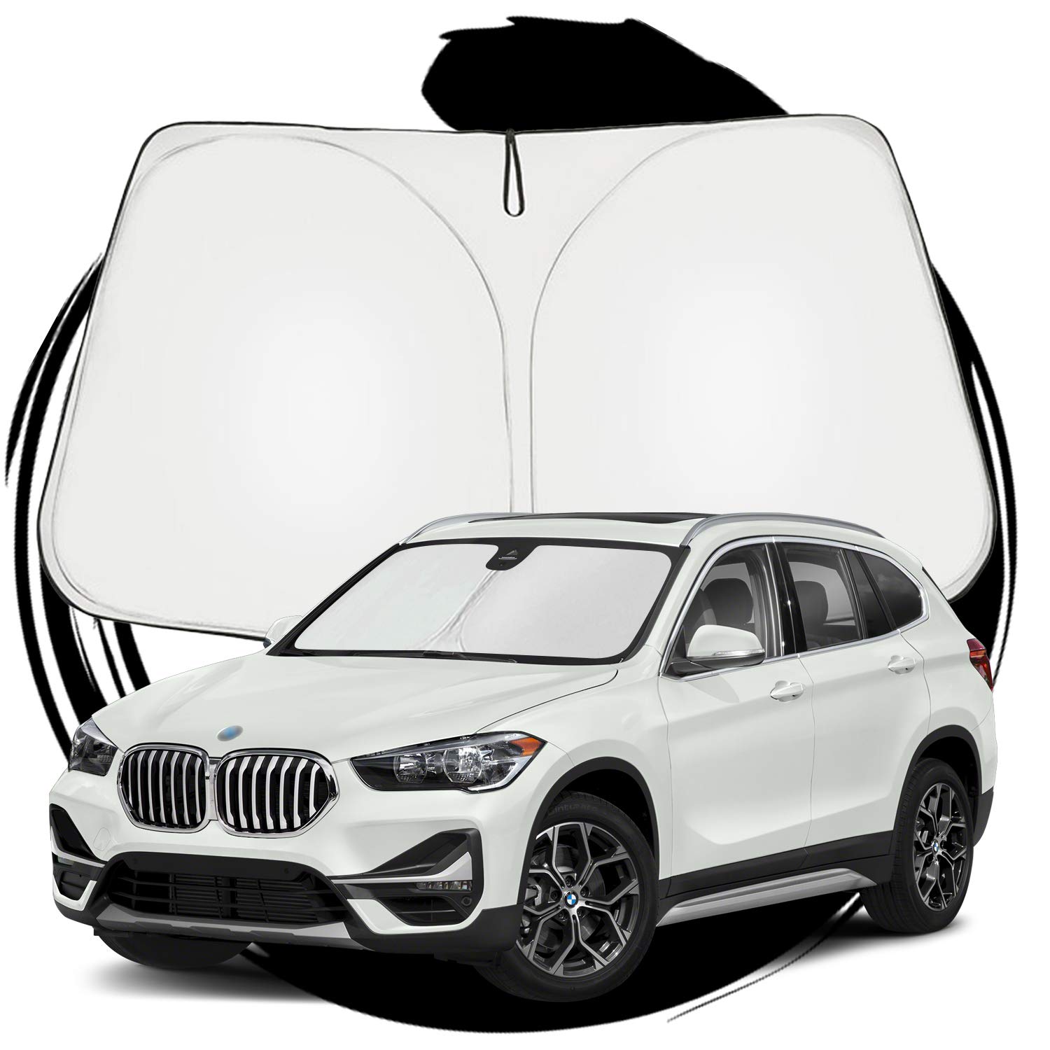 

ruiya Совместимый с новым BMW X1 F48 Солнцезащитный экран на лобовое стекло Автомобильный солнцезащитный экран с защитой от УФ-лучей Солнцезащитный экран для сна в машине Складные Заказные детали