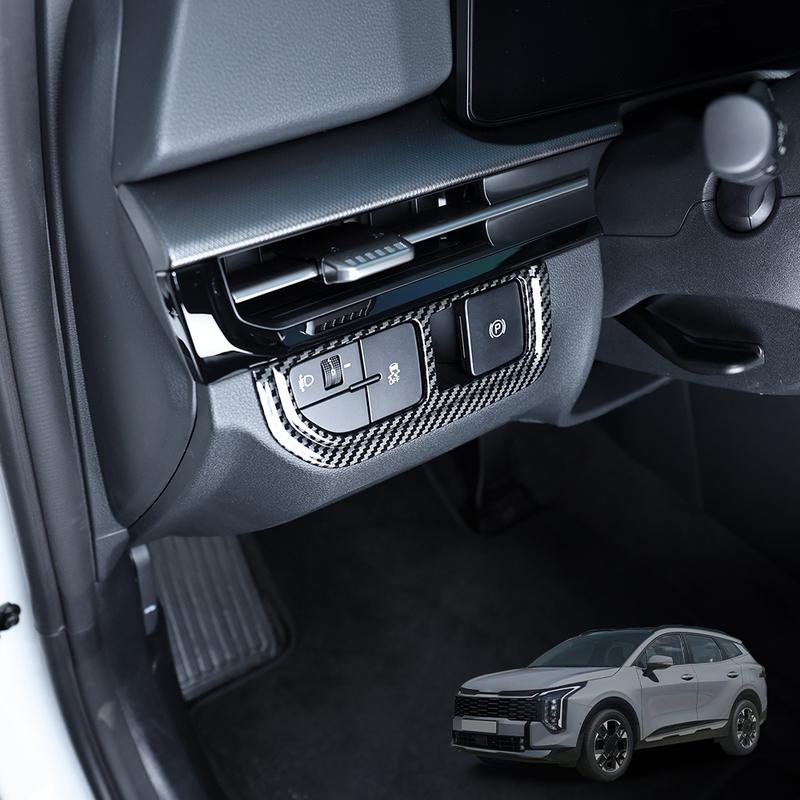 For Kia Sportage NQ5 2026 Carbon Fiber Style Headlight Adjustment Button Cover Automotive Interior Decoration Accessories LHD