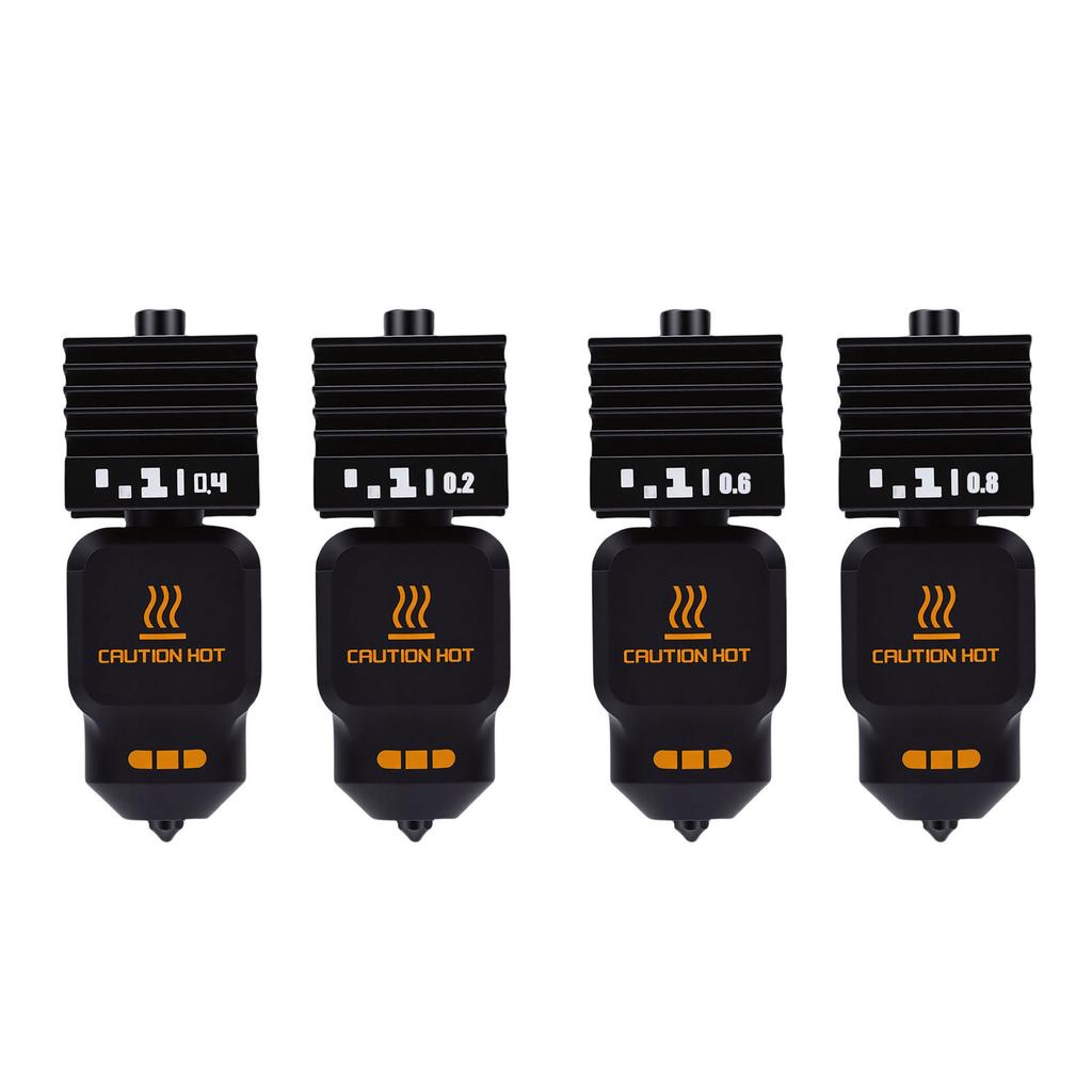 4 ks Náhradní hotend pro 3D tiskárnu Bambu Lab P2S H2D H2S H2C 0.2 0.4 0.6 0.8MM Sada hotendů se silikonovým návlekem