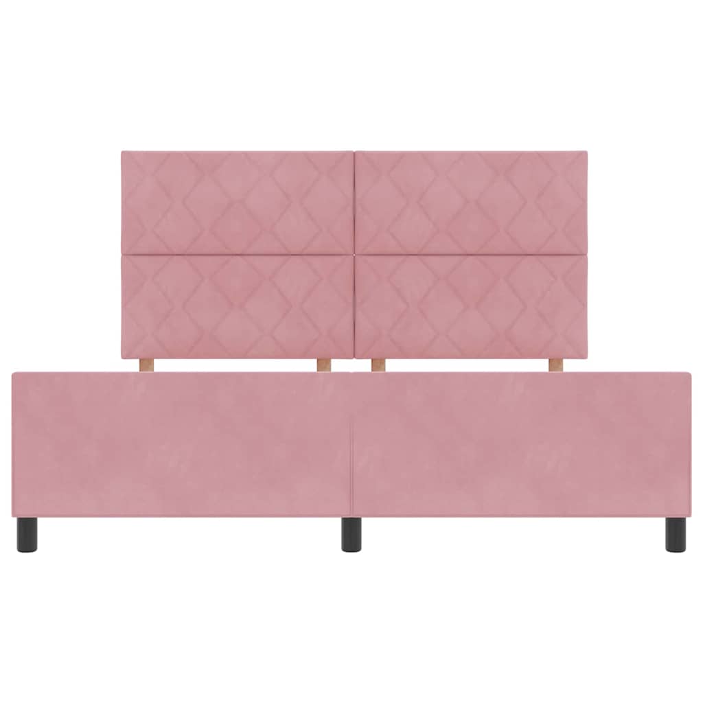Boxspring Bed with Headboard Pink 180 x 200 cm Velvet