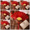 Traditional Fan Design Red Envelope with Chinese Knot Tassel Children's Money Bag 10 Cards Thickened Lucky Money Packet Gift