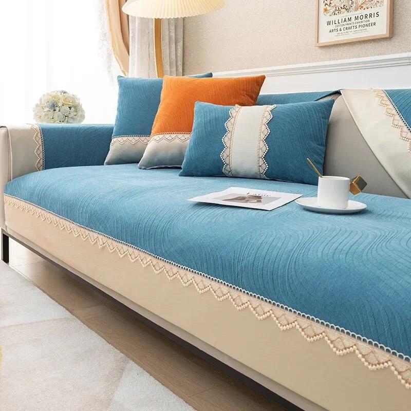 

Nordic Solid Sofa Cover Non-Slip Thick Plush Couch Cushion Mat for Living Room Corner Sofa Home Decor 70x70cm