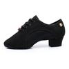 3.5cm Heel Women Soft Sole Latin Dance Shoes Suede Sole Spring Summer Black Breathable Dance Shoes
