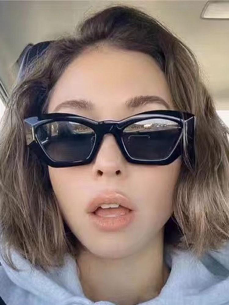 

New Retro Cateye Sunglasses For Women Men Luxury Designer Small Texture Frame Cat Eye Glasses Fashion Vintage Eyewear