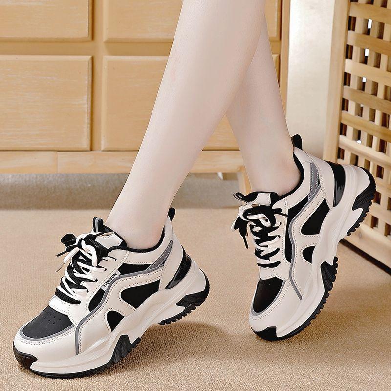 Platform sports women's shoes increase in height in autumn and winter Casual shoes Small muffin retro dad shoes