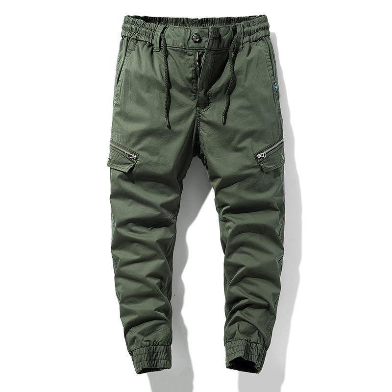 

Men s overalls casual pants long pants green versatile high arcade leggings trendy brand 38 армия зеленый