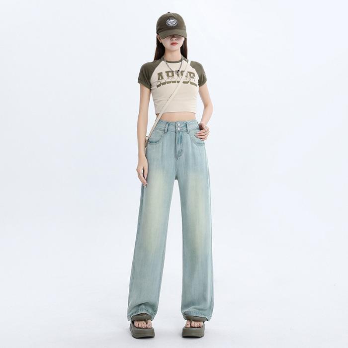 

Женские брюки свободного покроя из лиоцелла Tencel Ice Silk, лето 2025 г. XS