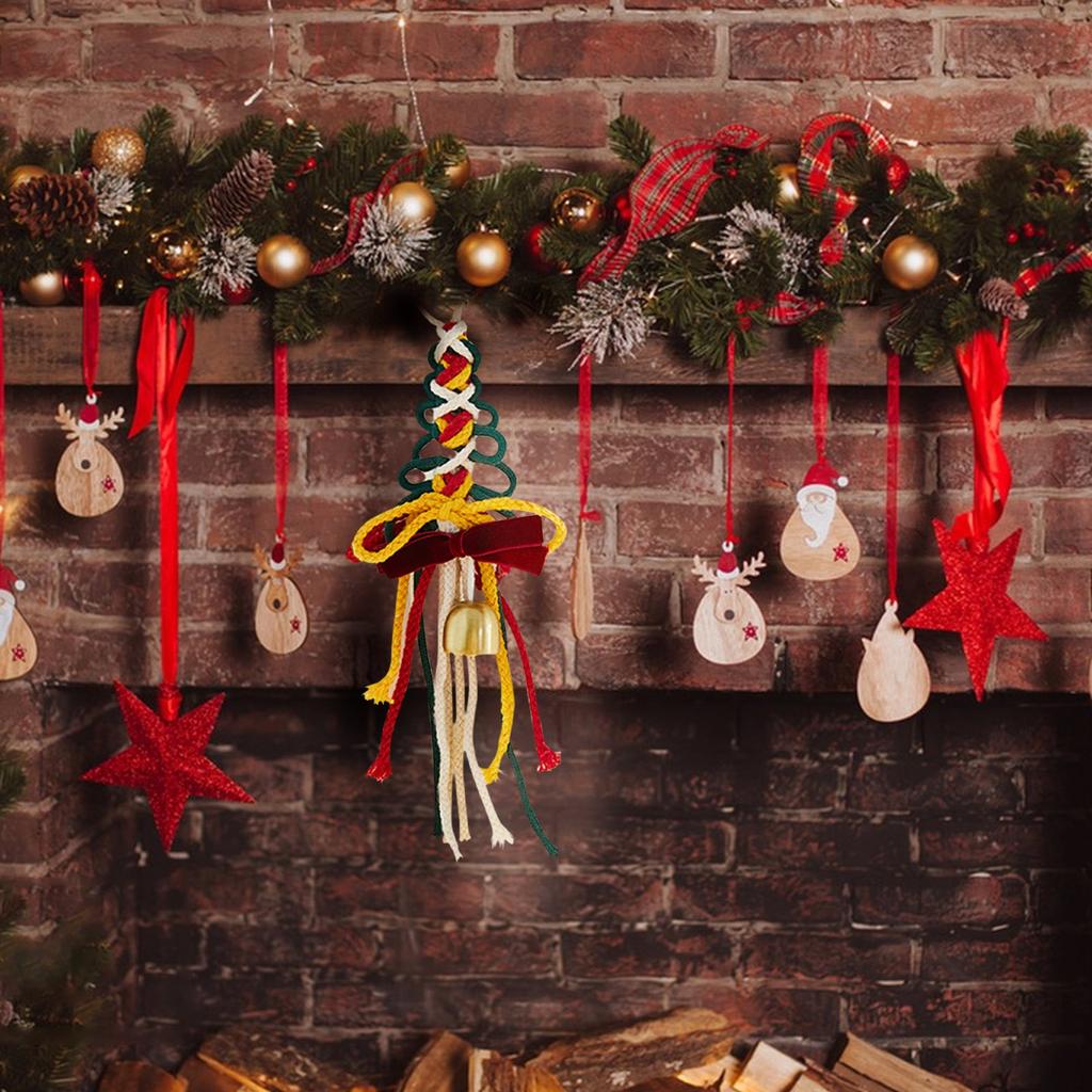 Handmade Woven Macrame Christmas Tree Bell | Handmade Woven Tree Decor | Handmade Woven Hangings In Boho Macrame