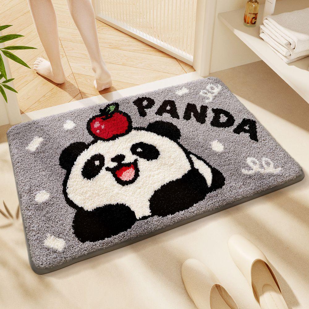 VIKAMA Cute Cartoon Bathroom Floor Mat Easy to Clean Water-Resistant Synthetic Cashmere Rug for Bathroom Door - Home Decoration