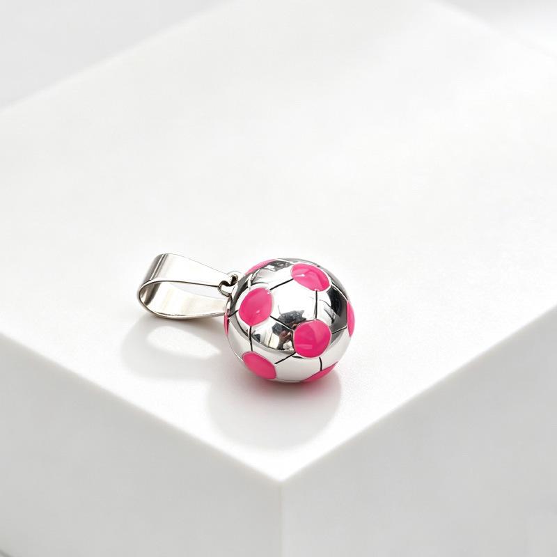 Stainless Steel World Cup Football Pendant Necklace for Men