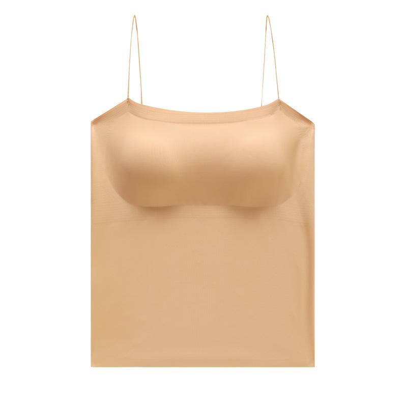 2025 New Summer Plus Size Backless Cami Tank Top with Breast Pads – All-in-One Bandeau Lingerie for Women