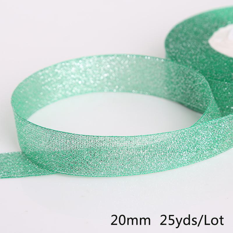 25Yards Metallic Ribbon Organza Ribbon For Wedding Party Decoration Gift Wrap Christmas Ribbons