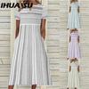 Abiti casual con scollo a V a maniche corte primavera estate moda donna