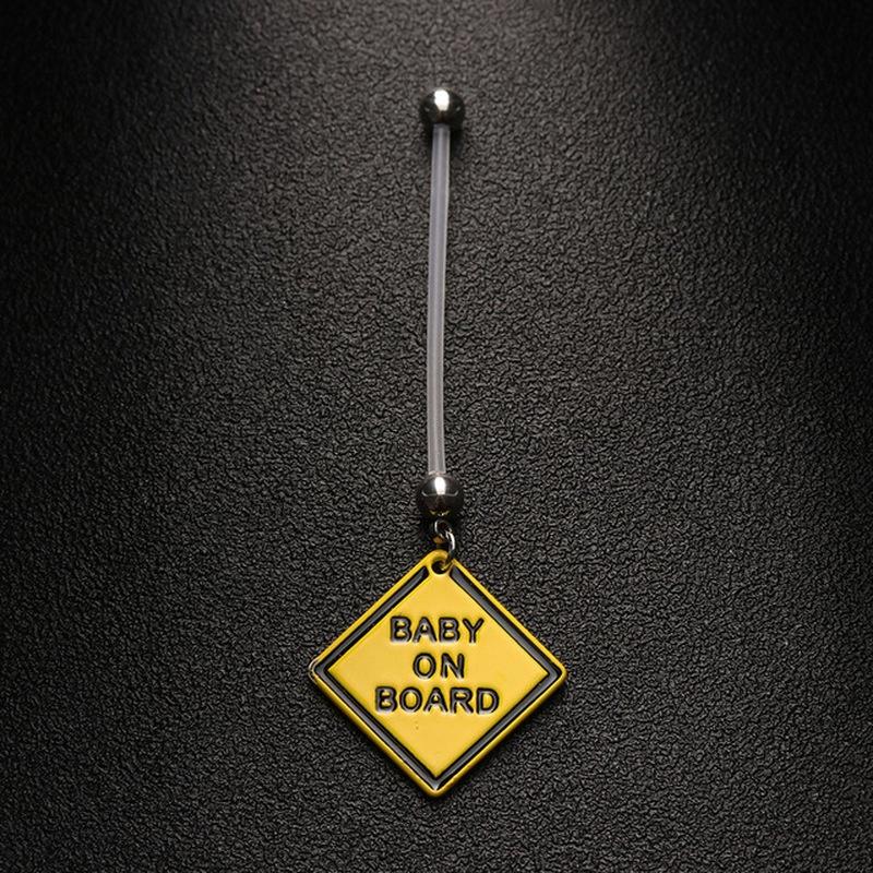 Kristall-Nabelring, Bauchnabelring „Baby an Bord“, baumelnder Körperpiercing-Schmuck, schönes Geschenk für Schwangere