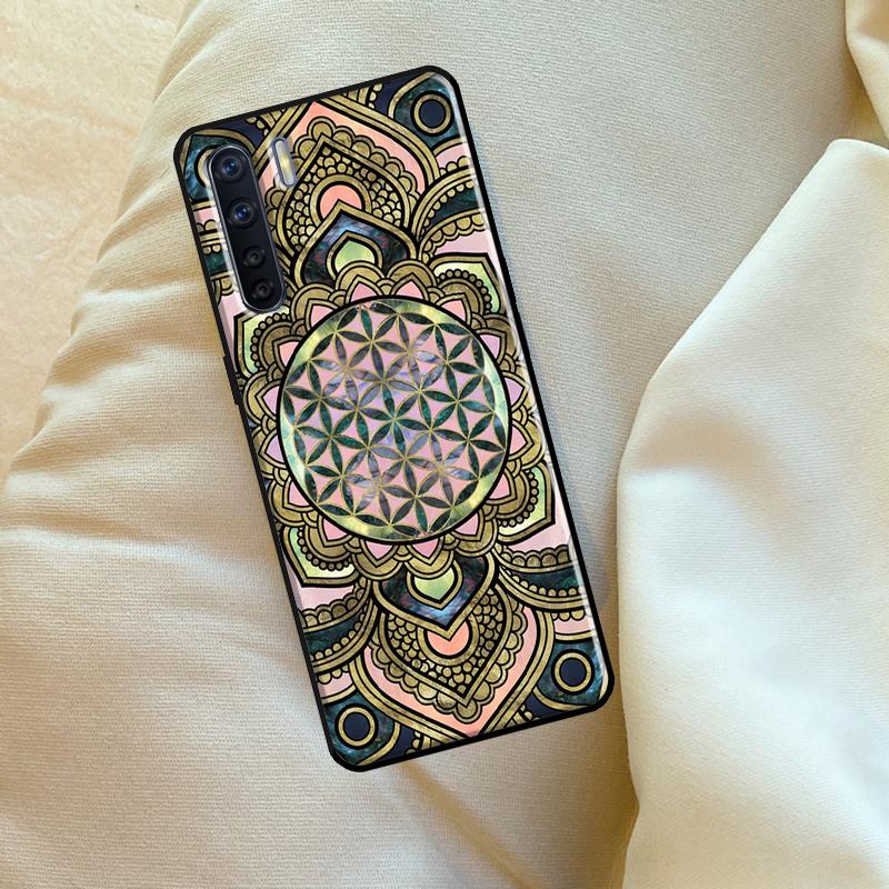 Flower Of Life In Lotus Pastel Case For Oppo A96 A76 A16 A18 A38 A58 A78 A98 A74 A94 A54 A80 A60 A40 A15 A17 A57 A5 A6 Pro