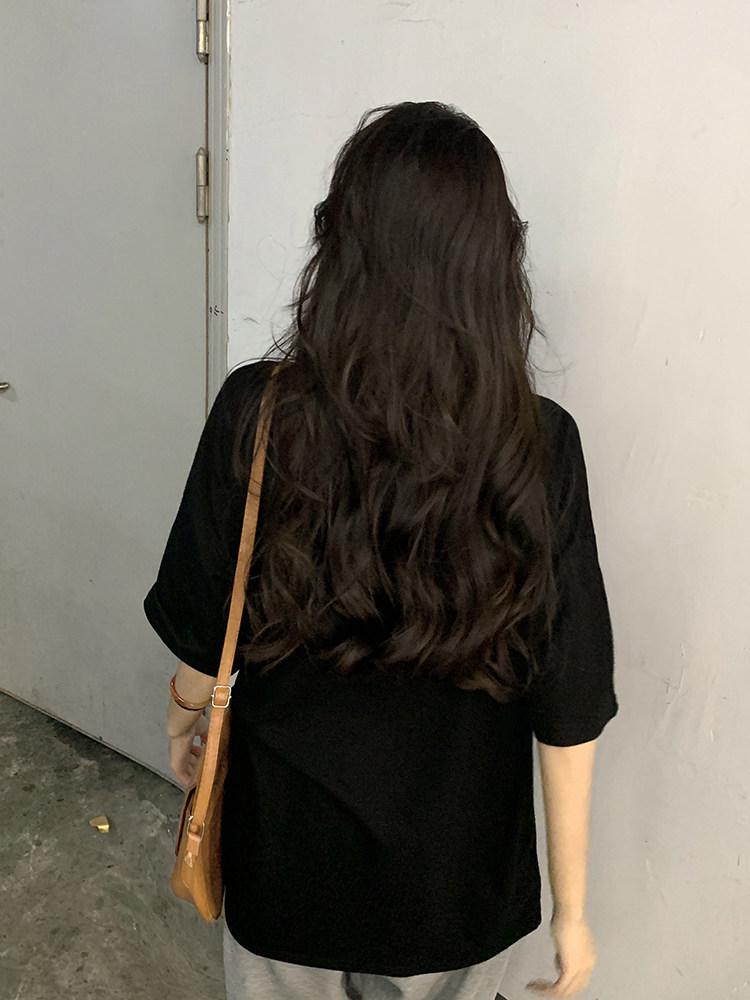 Plus Size Bear Print Mid-length Pure Cotton Short Sleeve T-shirt for Women