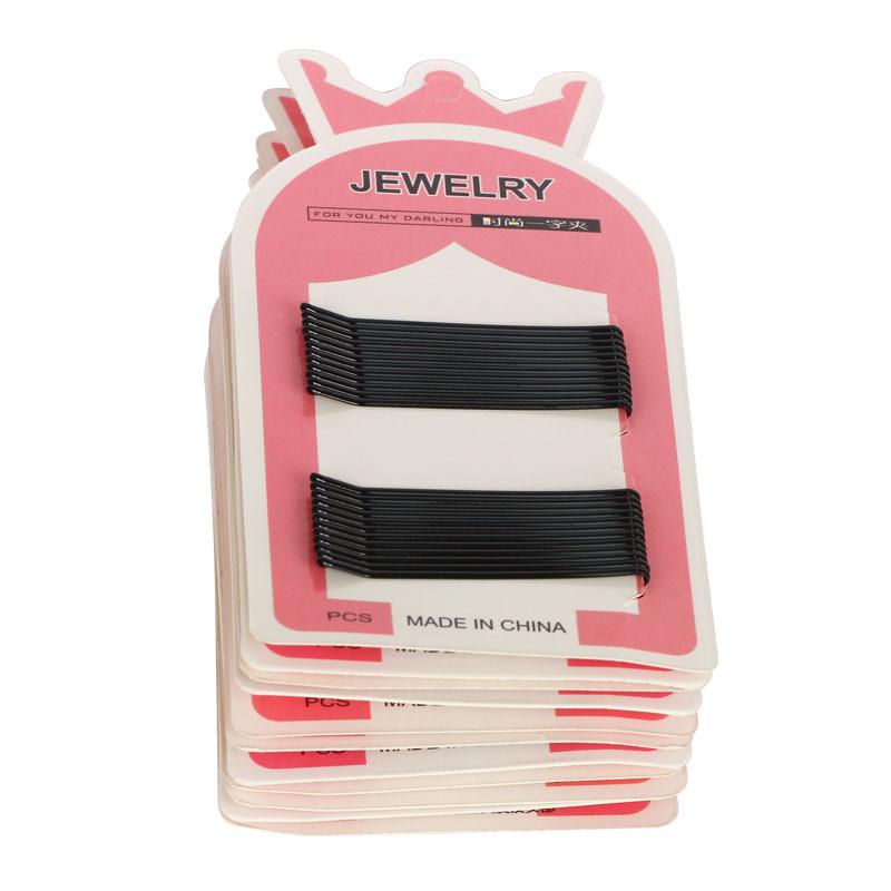 Crown Card Black Steel Clip Girls' Small Hair Clip Bangs Hair Clip Straight Clip Hair Accessory