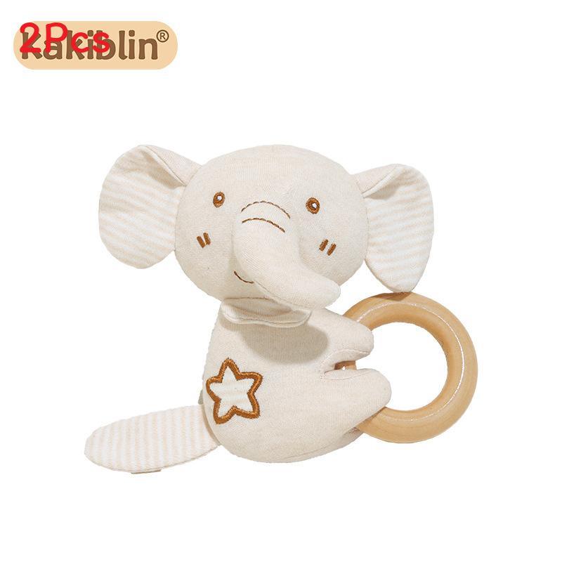 Baby Organic Cotton Rattle Set With Grasping And Soothing Features For Newborns