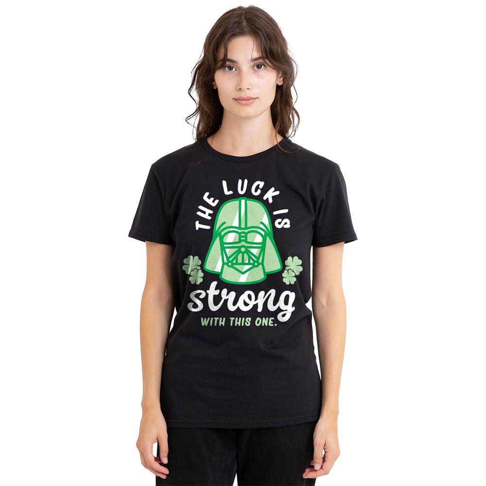 STAR WARS Unisex Adult Strong Luck Darth Vader St Patricks Day T-Shirt