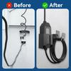 Home Garage Charging EV Charger Organizer Charger Organizer Cable J Hook Iron Material Full Metal Construction Rust Resistant
