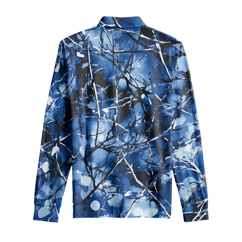 Men's Casual Retro Small V-neck Long-sleeved Top