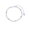 2025 Summer Sexy Women Jewelry Gold Plated Geometric CZ Paved Bar Triangle Stone Y Lariat Charm Necklace Bracelet Set