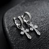 European and American Men's Diamond-encrusted Cross Earrings, Light Luxury Niche Design, Hip-hop Trend, Personalized Versatile Stud Earrings