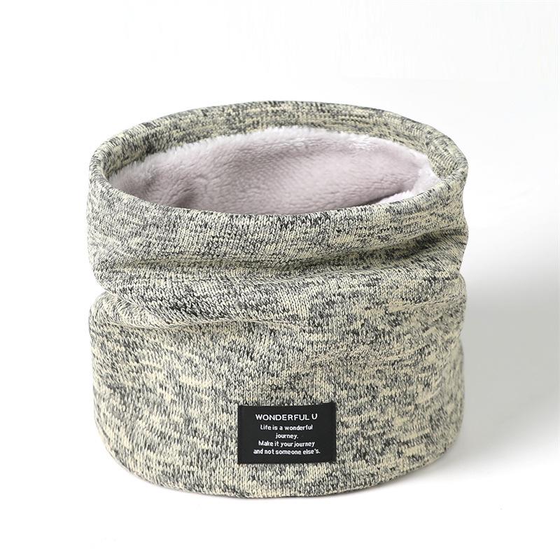 Men's Knitted Velvet Neck Cover Winter Warmth Protection Scarf Women's High Yarn New Versatile Korean Edition