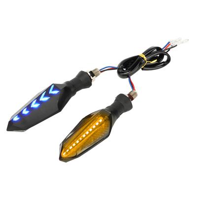 2 Stück Doppelseitige Motorrad LED Lauflicht Blinker Kontrollleuchte (Gelb)
