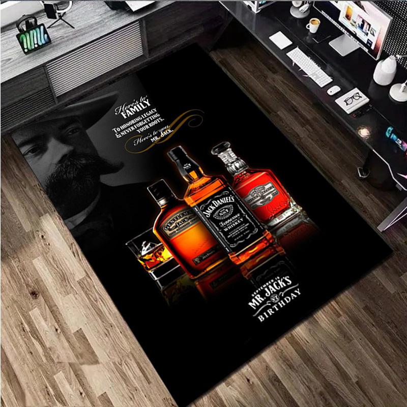 Jack Daniel's Whiskey  Carpet Office Decorative Carpet For Living Room Bedroom Door Mat Floor Rug Computer Chair Area Rug