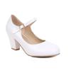 Damen Mary Jane High Heels 9 Farben Lackleder Runde Spitze Pumps Party Büro Hochzeit Schuhe Übergröße 34-48
