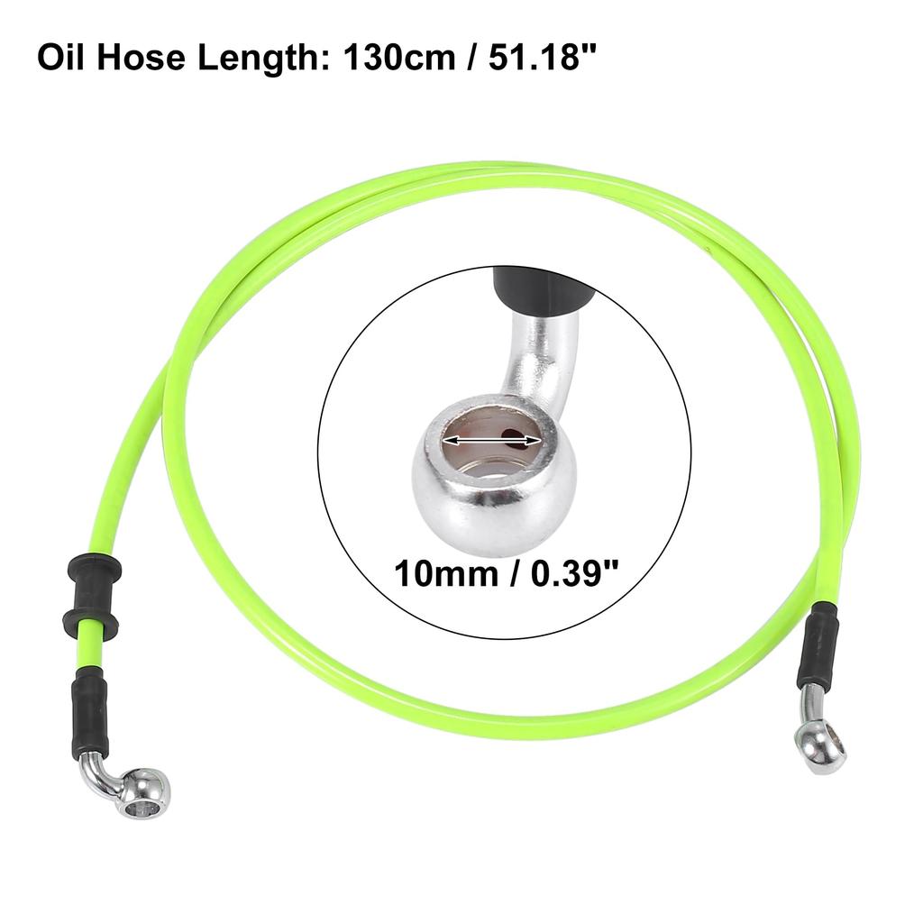 Motoforti Motorcycle Brake Clutch Hose Hose Hydraulic Reinforced Motorcycle Stainless Steel 28°+90° Green 130cm