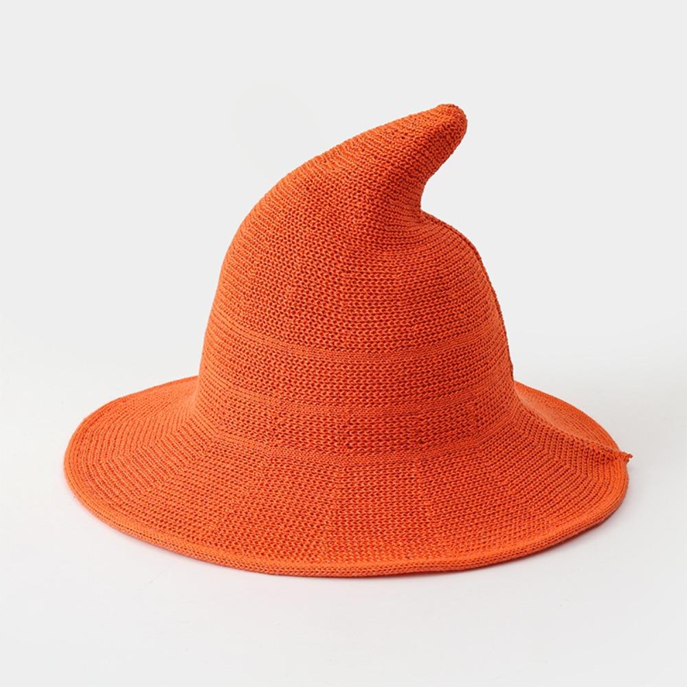 Yarn Cotton Children s Witch Hat Soft Magic Hat Halloween Hat Halloween Party оранжевый