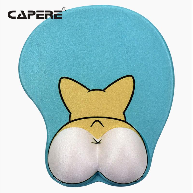 Cartoon Cute Girl 3D Silicone Mouse Pad with Wrist Rest for Office & Esports