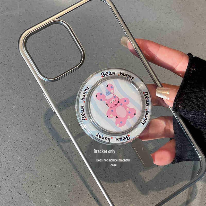 Korean-Style Cartoon Magsafe Magnetic Phone Holder with Retractable Airbag for Selfies