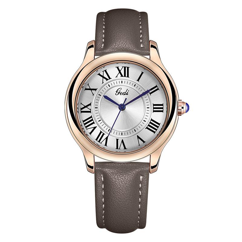European Retro Women'S Watch Roman Temperament Versatile Belt Watch Light Luxury Niche High-End Quartz Watch