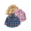 Unisex Warm Plaid Flannel Shirt for Babies - Retro Style, Loose Fit, Autumn/Winter